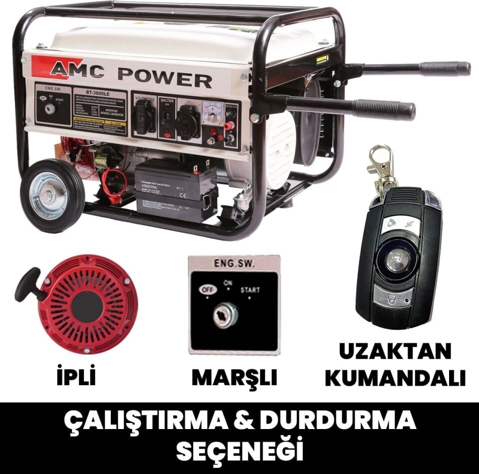 Amc Power  3,5 Kva Benzinli Jeneratör(Marşlı)