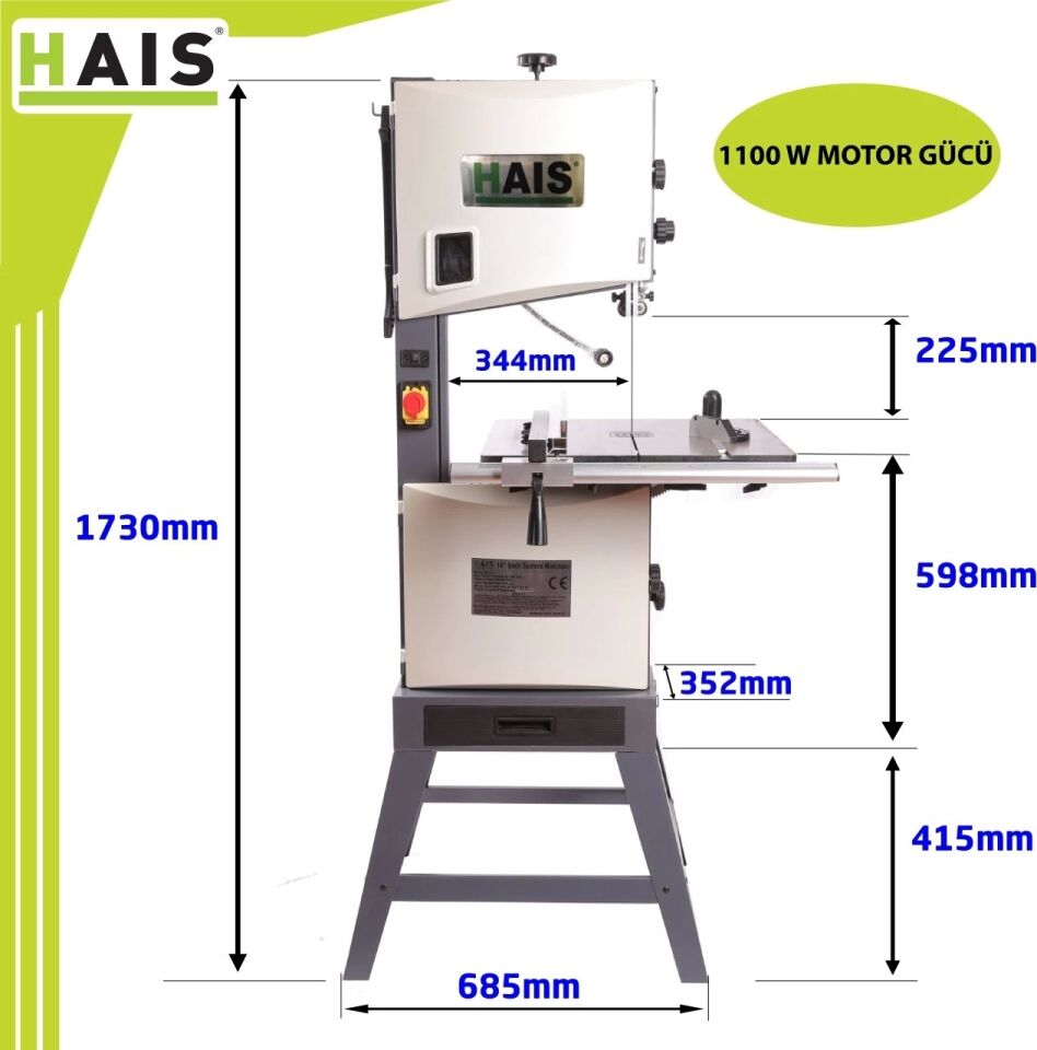 Haıs MJ14 Şerit Testere Makinası