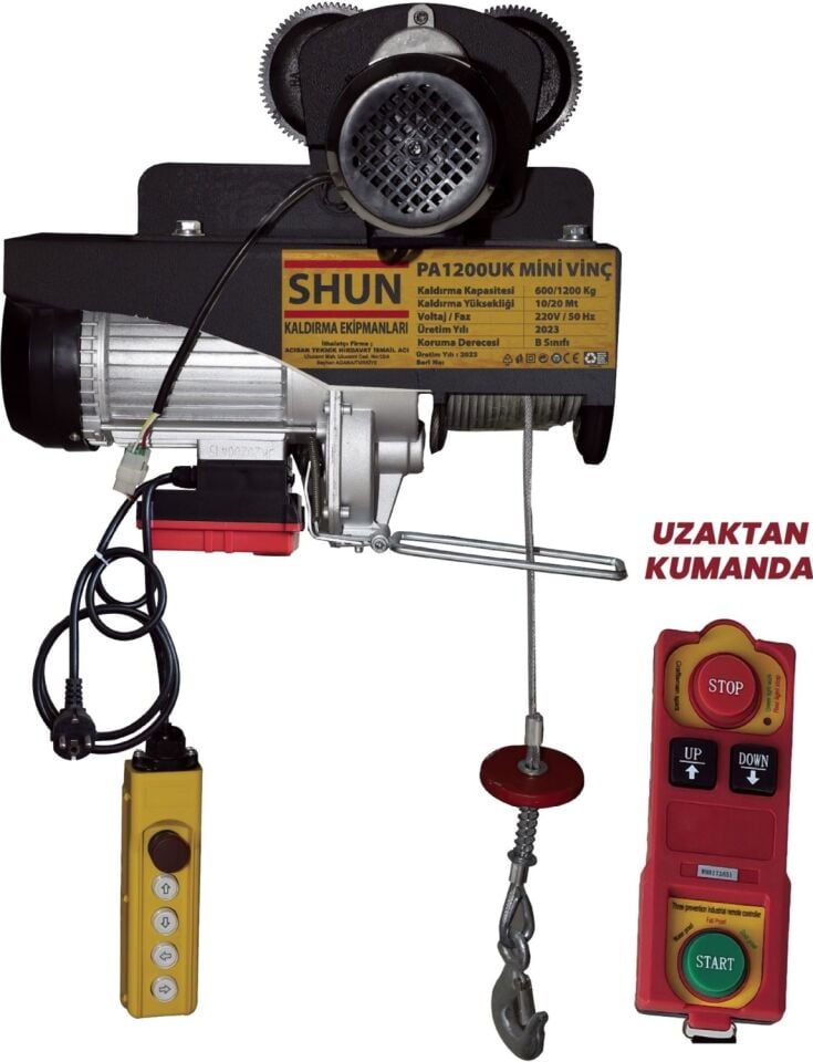 Shun 600/1200 Şaryolu 4 Hareketli Uzaktan Kumandalı Elektrikli Vinç