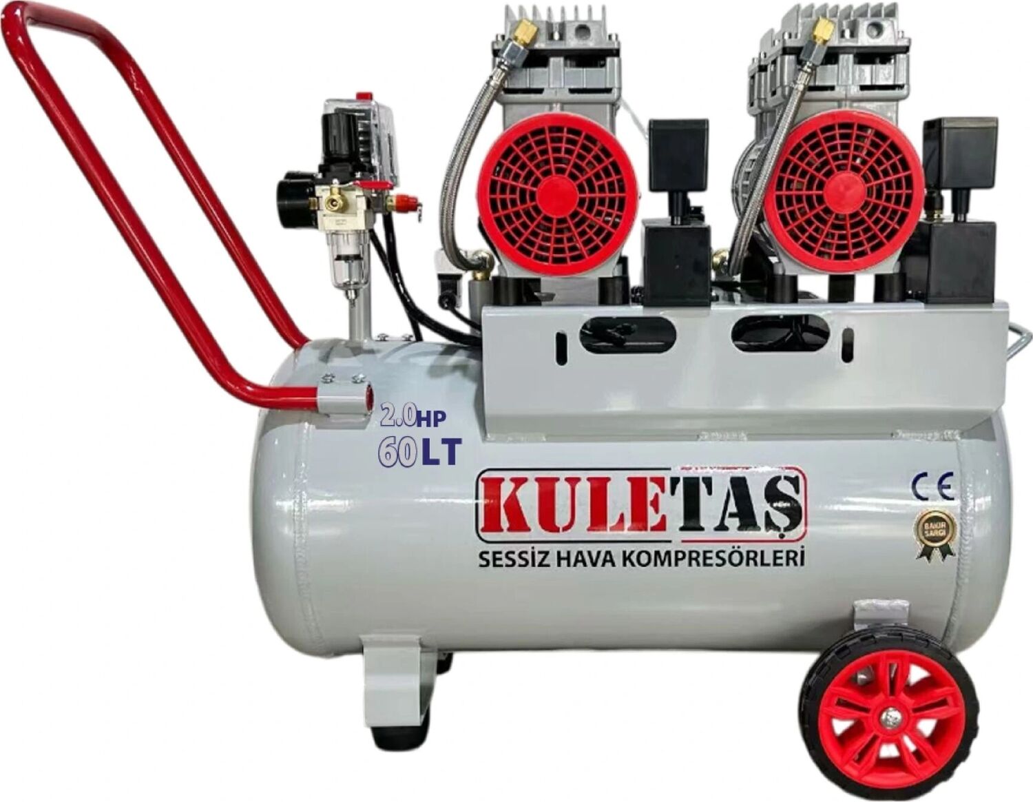 Kuletaş 60 Litre 2 Hp Alüminyum Tanklı Sessiz Hava Kompresörü