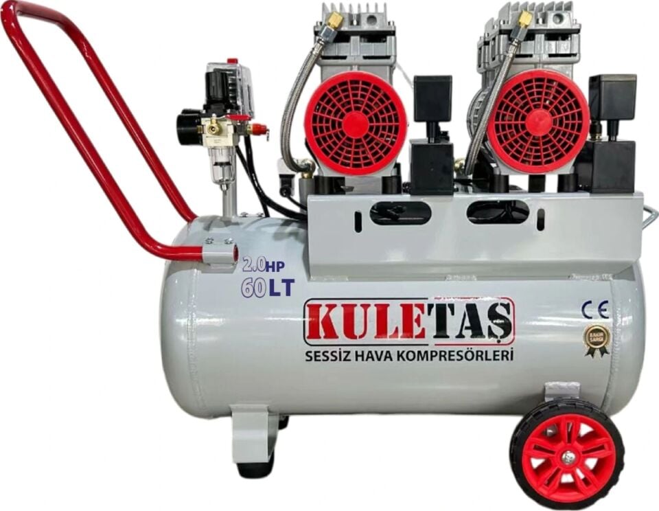 Kuletaş 60 Litre 2 Hp Alüminyum Tanklı Sessiz Hava Kompresörü