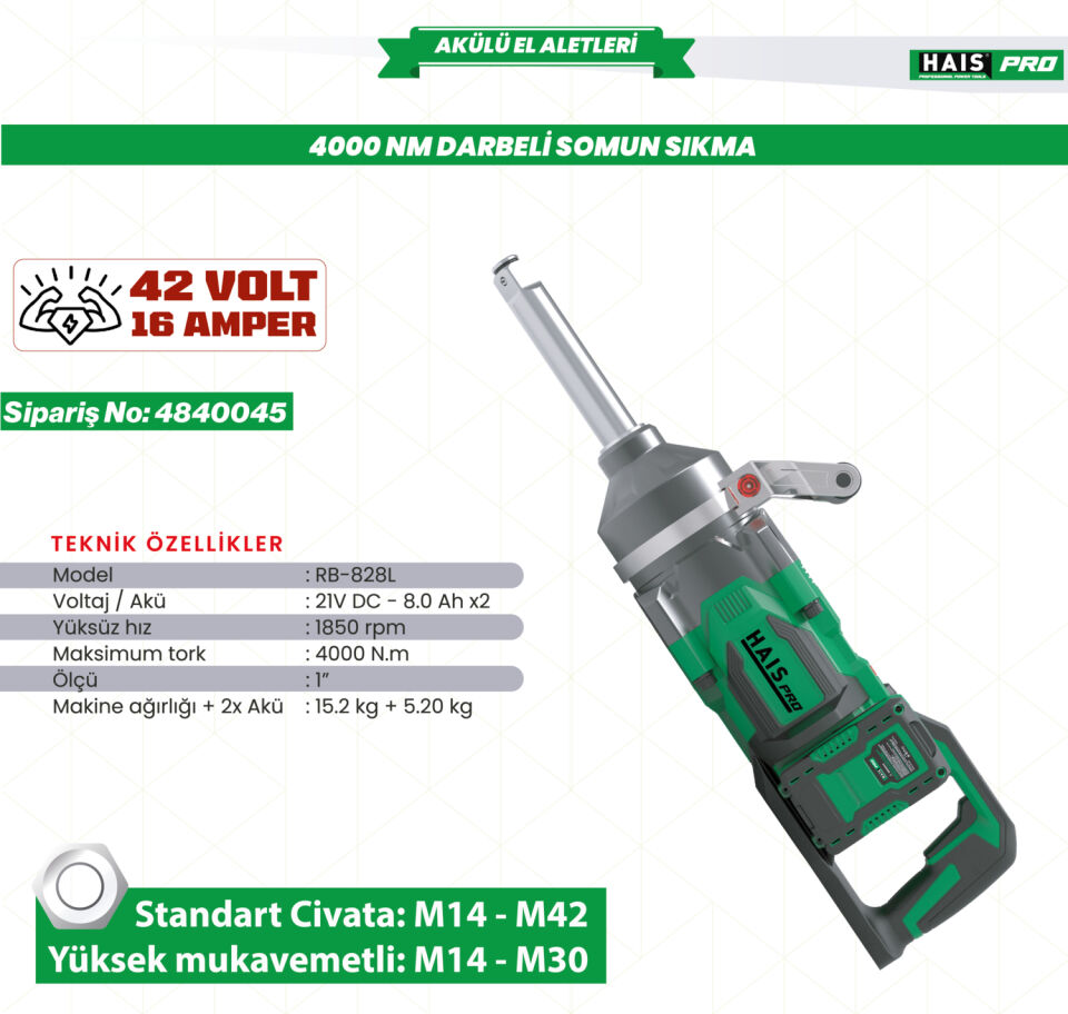 Darbeli SOM.SIKMA.4000NM 21V Dc-8.0 RB-828L Haıspro