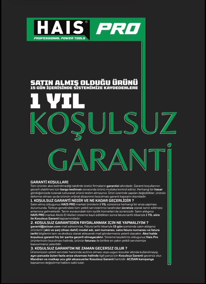 Haıspro Profesyonel S30 RB-2112 220 Nm Darbeli Vidalama Matkap