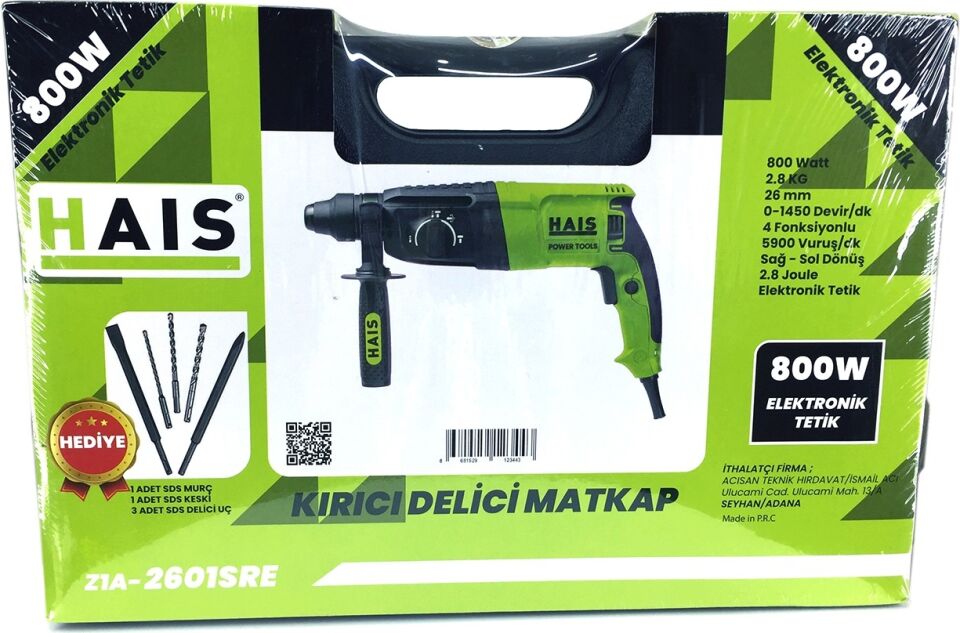 Hais Kırıcı Delici Matkap 2,8 J 800 Watt