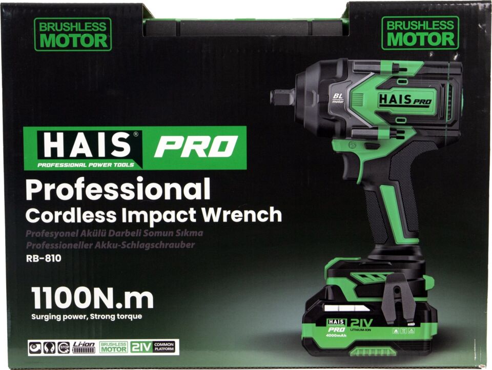 Hais Pro Profesyonel Darbeli Somun Sıkma 1100 Nm 21 V