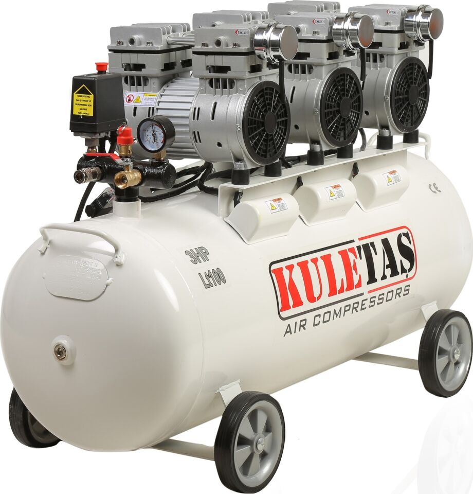 Kuletaş Süper Sessiz Yağsız Kompresör 100 Lt 3hp Kuletaş 100 Sessiz