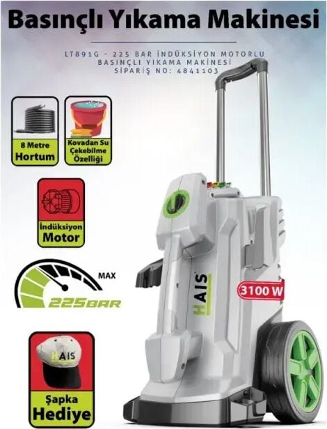 225 Bar Indüksiyon Motorlu Basınçlı Yıkama Makinesi
